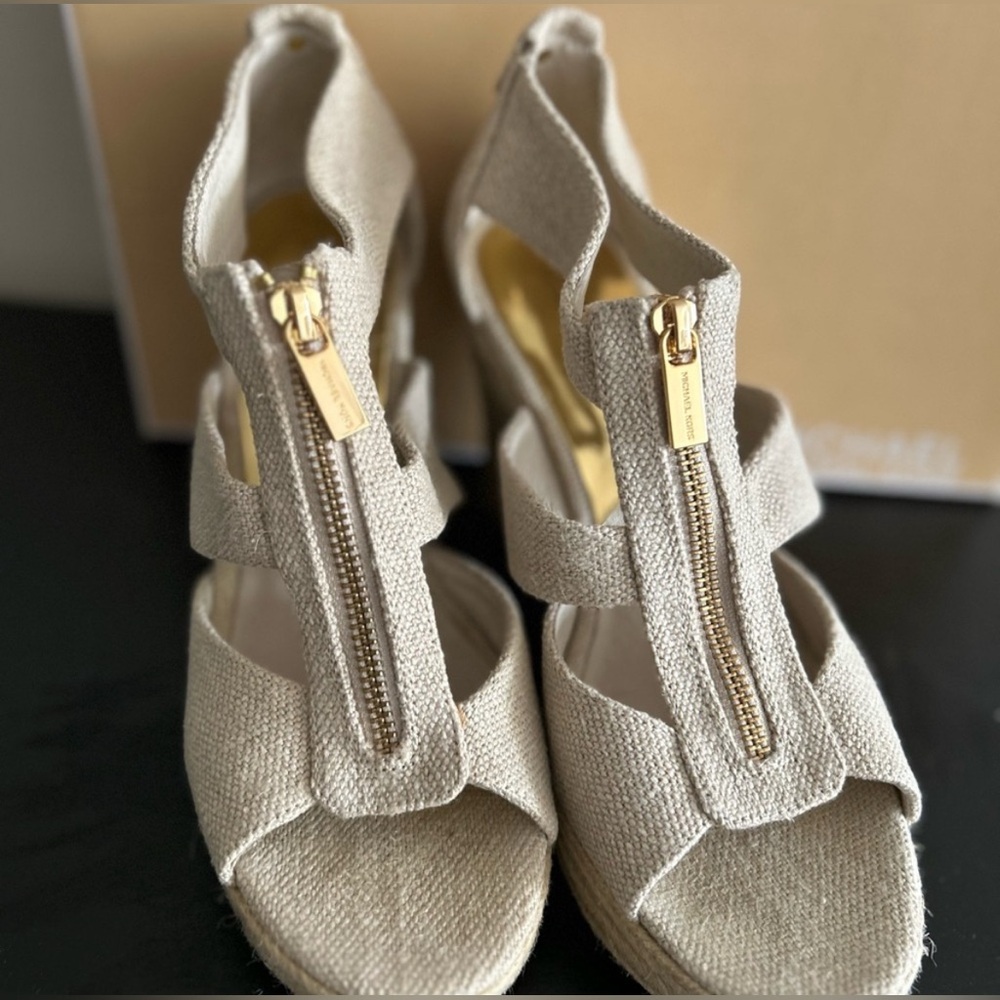 Michaels Espadrille Sandals with Gold Zipper